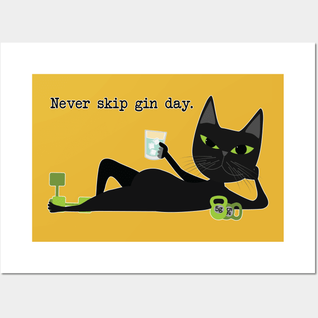 Never skip gin day Wall Art by uncutcreations